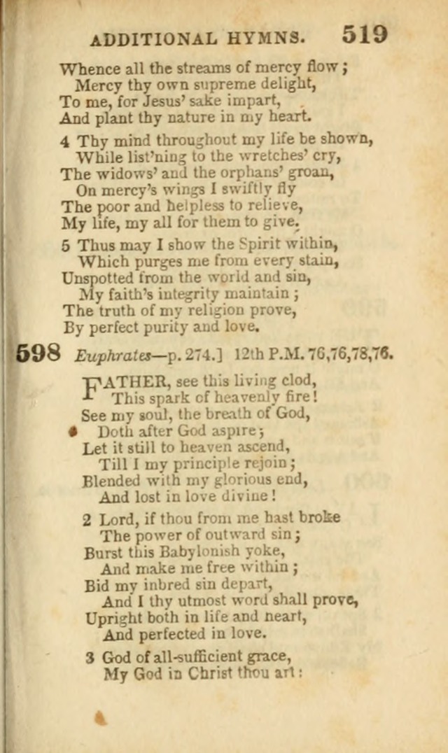 A Collection of Hymns: for the use of the Methodist Episcopal Church, principally from the collection of the Rev. John Wesley, A. M., late fellow of Lincoln College..(Rev. and corr. with a supplement) page 521