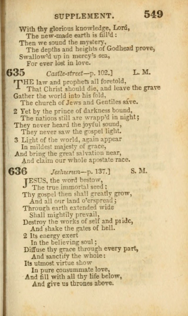 A Collection of Hymns: for the use of the Methodist Episcopal Church, principally from the collection of the Rev. John Wesley, A. M., late fellow of Lincoln College..(Rev. and corr. with a supplement) page 551