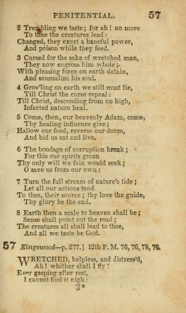 A Collection of Hymns: for the use of the Methodist Episcopal Church, principally from the collection of the Rev. John Wesley, A. M., late fellow of Lincoln College..(Rev. and corr. with a supplement) page 57