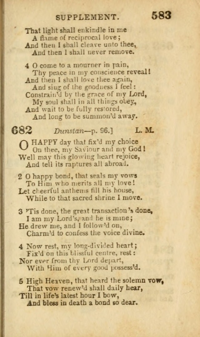 A Collection of Hymns: for the use of the Methodist Episcopal Church, principally from the collection of the Rev. John Wesley, A. M., late fellow of Lincoln College..(Rev. and corr. with a supplement) page 585