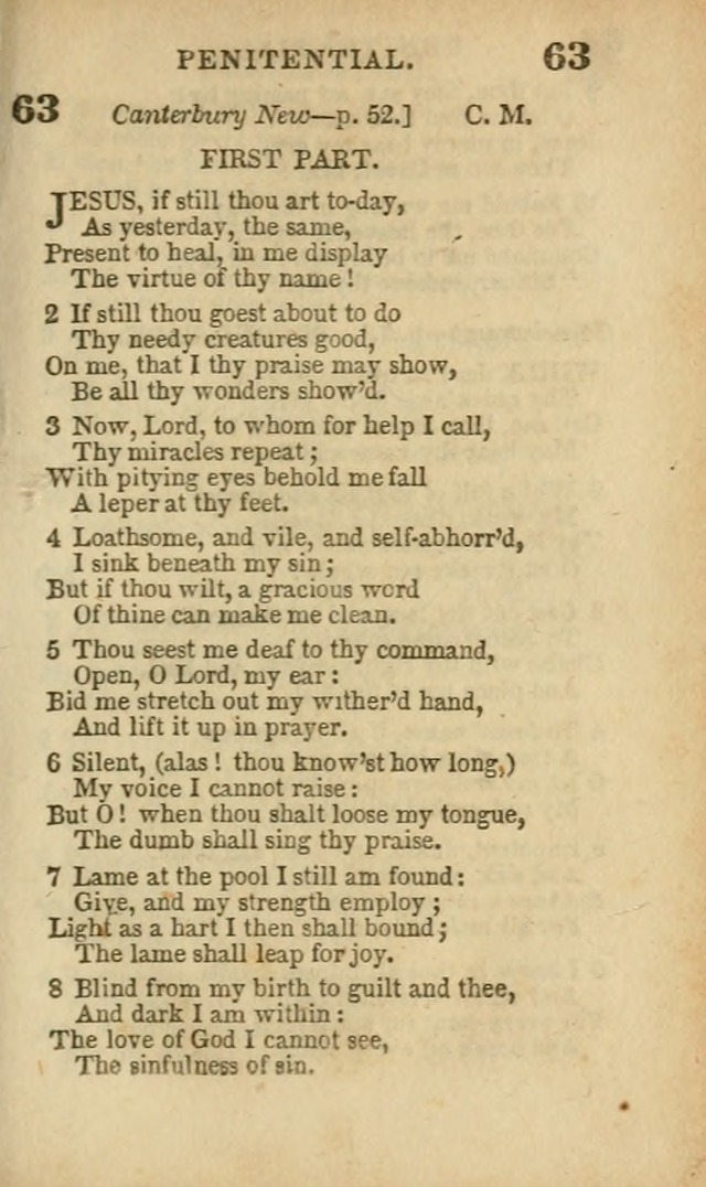 A Collection of Hymns: for the use of the Methodist Episcopal Church, principally from the collection of the Rev. John Wesley, A. M., late fellow of Lincoln College..(Rev. and corr. with a supplement) page 63