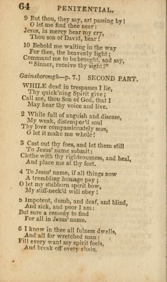 A Collection of Hymns: for the use of the Methodist Episcopal Church, principally from the collection of the Rev. John Wesley, A. M., late fellow of Lincoln College..(Rev. and corr. with a supplement) page 64