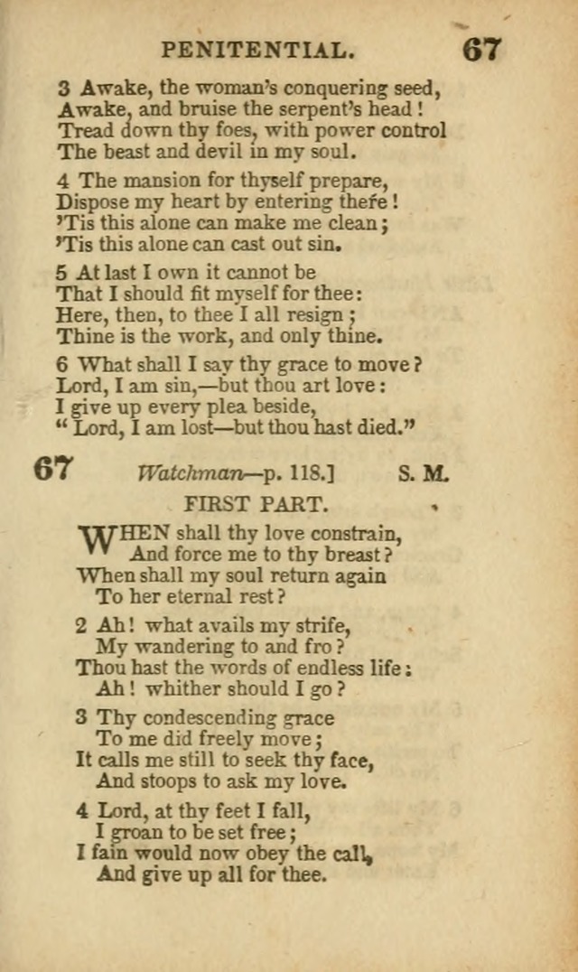 A Collection of Hymns: for the use of the Methodist Episcopal Church, principally from the collection of the Rev. John Wesley, A. M., late fellow of Lincoln College..(Rev. and corr. with a supplement) page 67