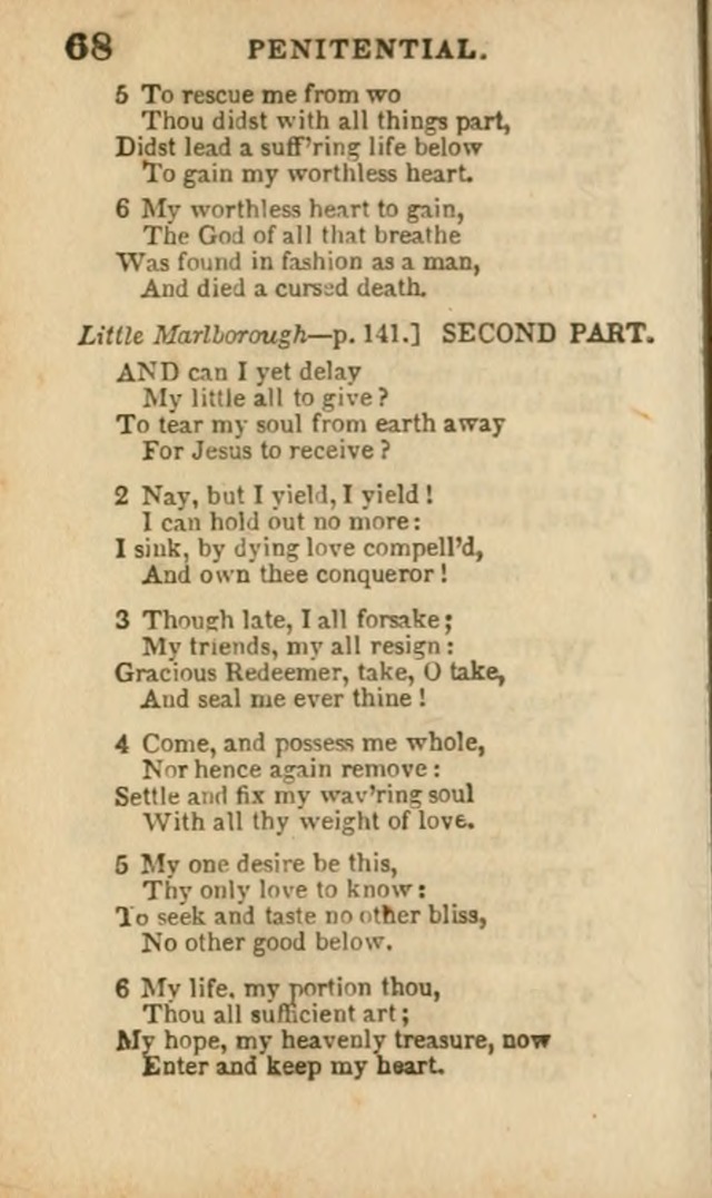 A Collection of Hymns: for the use of the Methodist Episcopal Church, principally from the collection of the Rev. John Wesley, A. M., late fellow of Lincoln College..(Rev. and corr. with a supplement) page 68