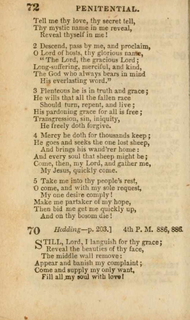 A Collection of Hymns: for the use of the Methodist Episcopal Church, principally from the collection of the Rev. John Wesley, A. M., late fellow of Lincoln College..(Rev. and corr. with a supplement) page 72