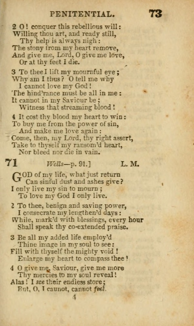 A Collection of Hymns: for the use of the Methodist Episcopal Church, principally from the collection of the Rev. John Wesley, A. M., late fellow of Lincoln College..(Rev. and corr. with a supplement) page 73