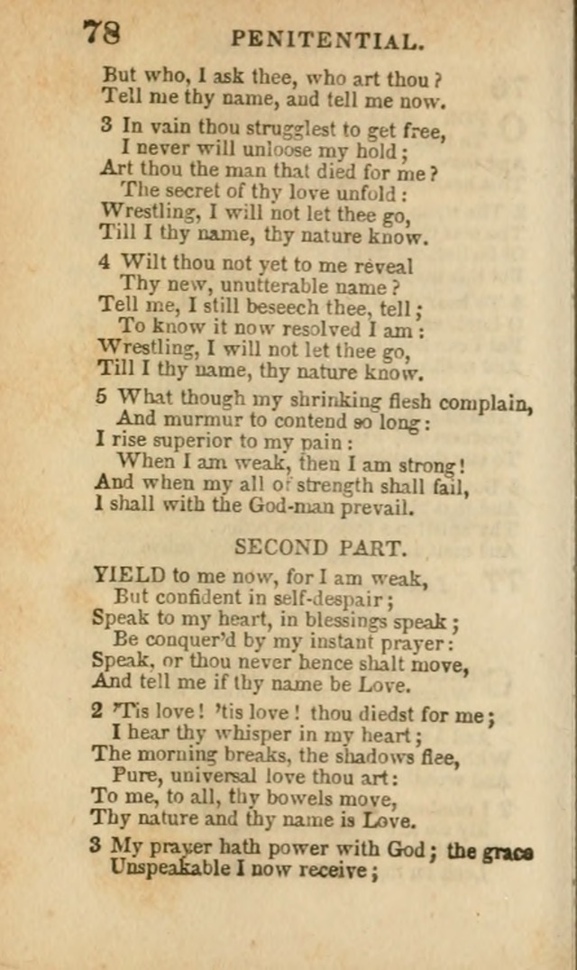 A Collection of Hymns: for the use of the Methodist Episcopal Church, principally from the collection of the Rev. John Wesley, A. M., late fellow of Lincoln College..(Rev. and corr. with a supplement) page 78