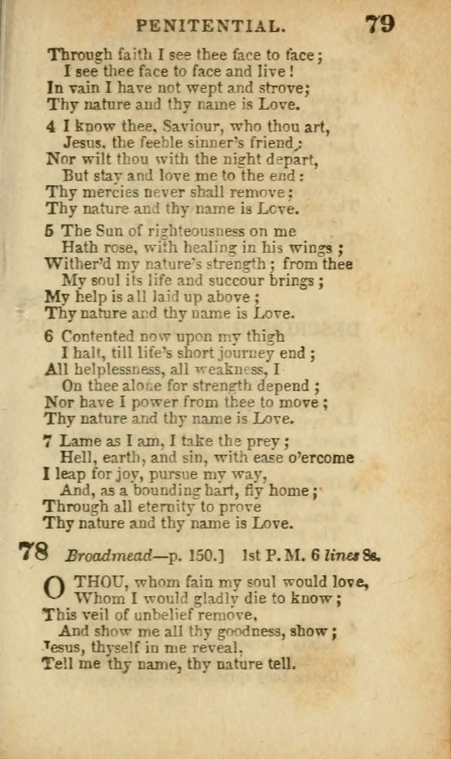 A Collection of Hymns: for the use of the Methodist Episcopal Church, principally from the collection of the Rev. John Wesley, A. M., late fellow of Lincoln College..(Rev. and corr. with a supplement) page 79