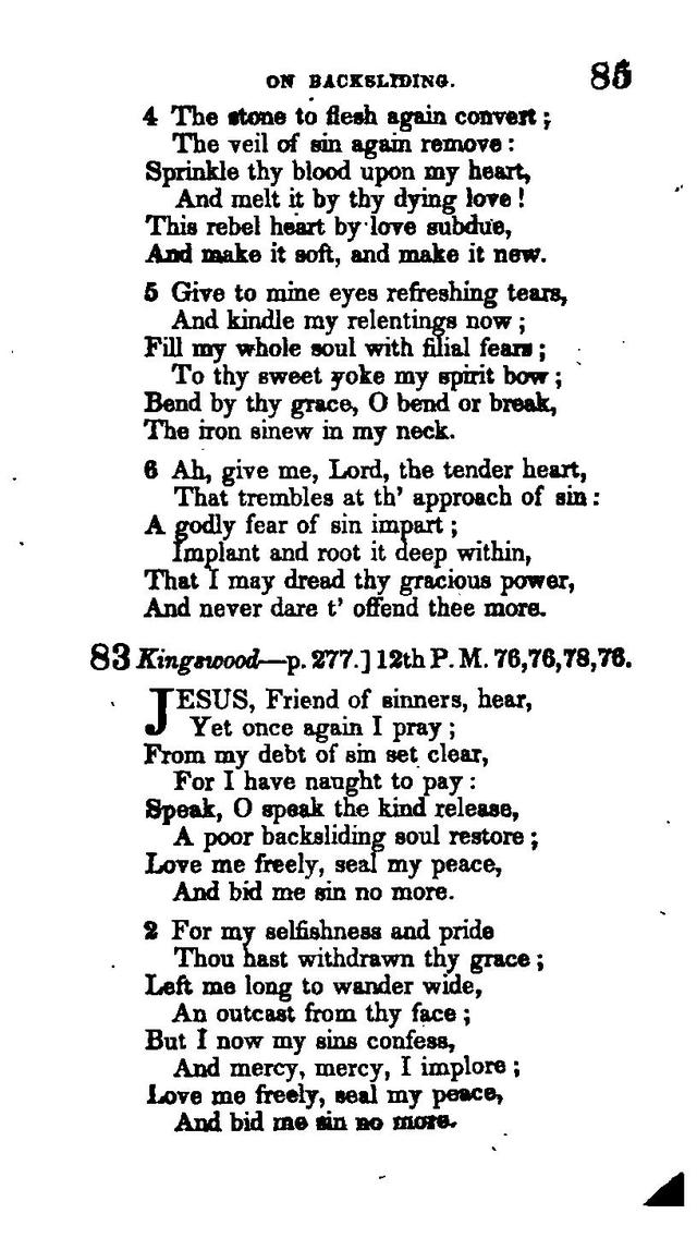 A Collection of Hymns: for the use of the Methodist Episcopal Church, principally from the collection of the Rev. John Wesley, A. M., late fellow of Lincoln College..(Rev. and corr. with a supplement) page 85