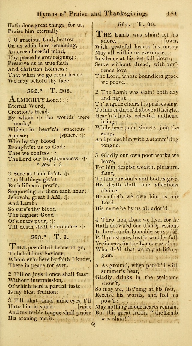 A Collection of Hymns for the Use of the Protestant Church of the United Brethren. (New and Rev. ed.) page 181