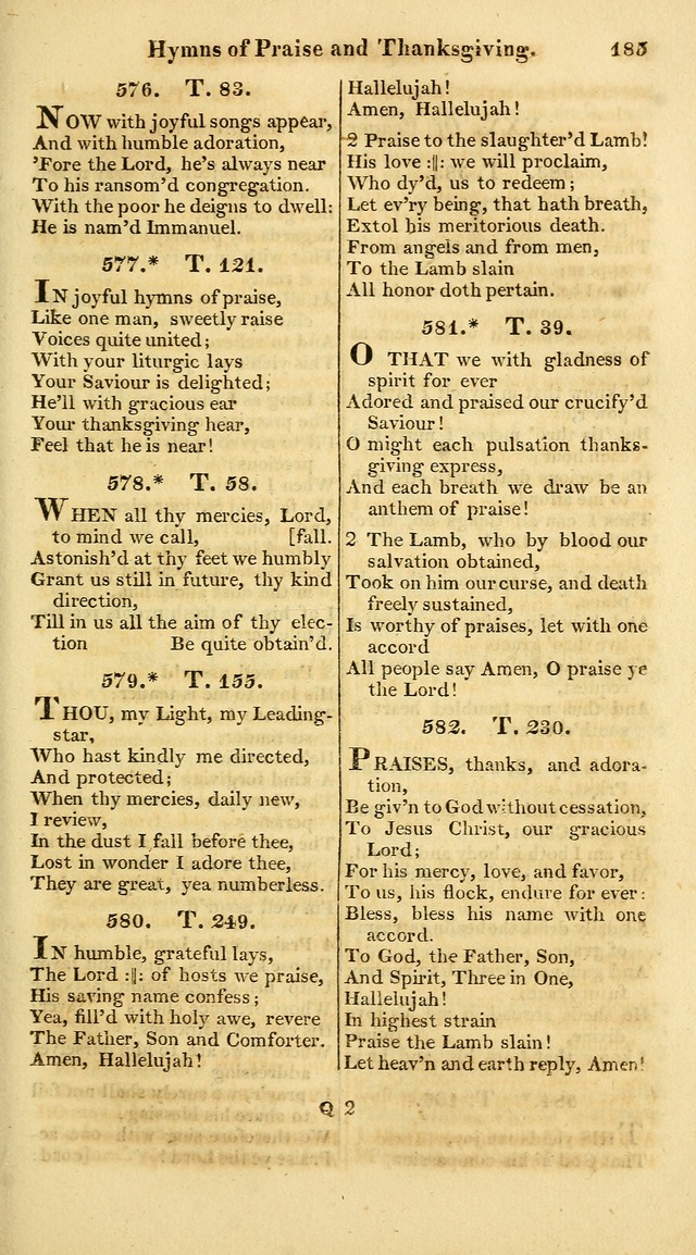 A Collection of Hymns for the Use of the Protestant Church of the United Brethren. (New and Rev. ed.) page 185