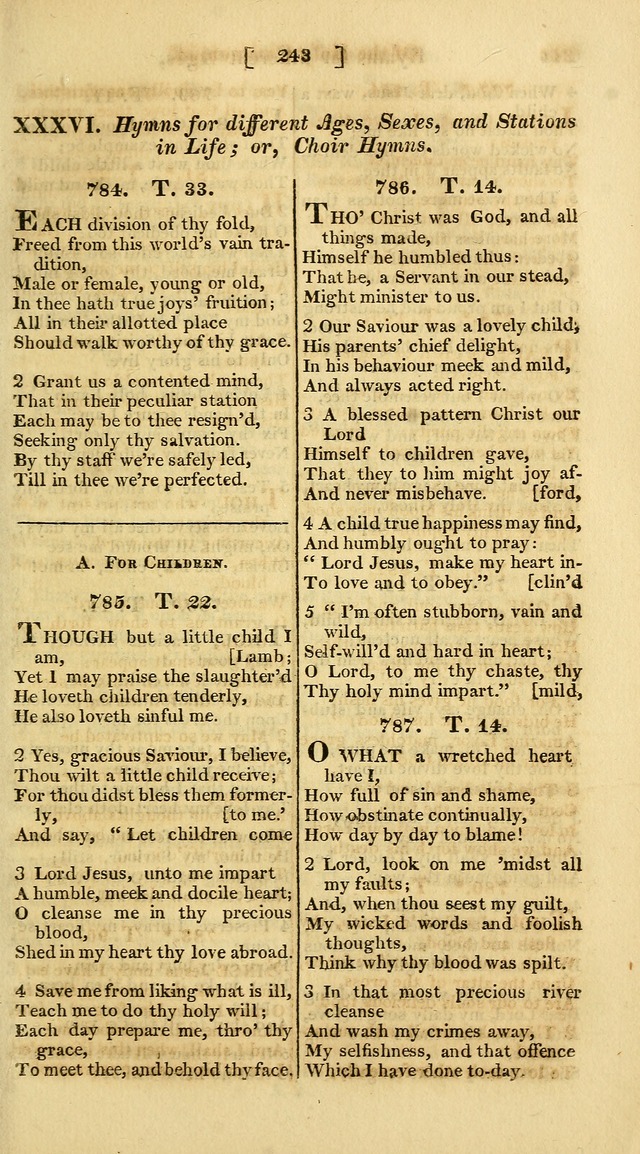 A Collection of Hymns for the Use of the Protestant Church of the United Brethren. (New and Rev. ed.) page 243