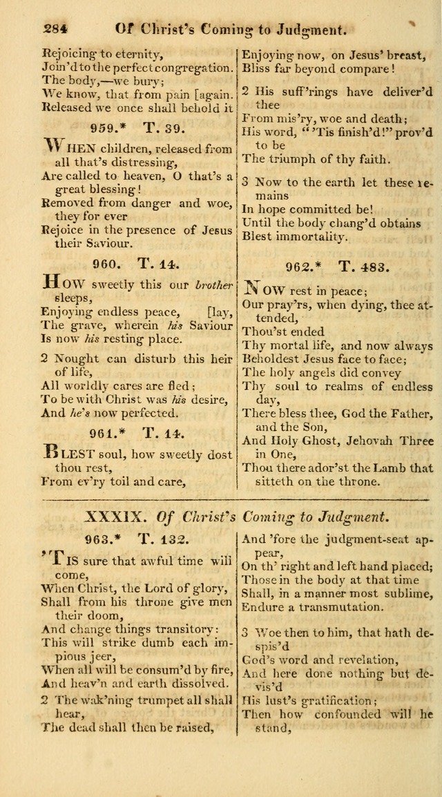 A Collection of Hymns for the Use of the Protestant Church of the United Brethren. (New and Rev. ed.) page 284