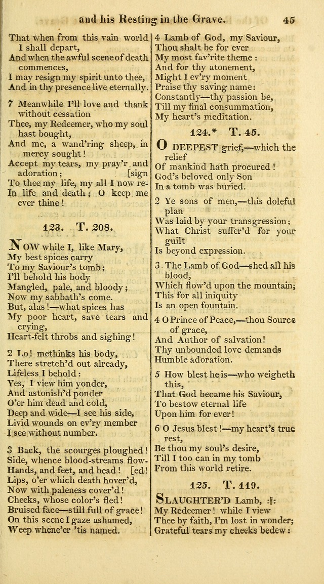 A Collection of Hymns for the Use of the Protestant Church of the United Brethren. (New and Rev. ed.) page 45