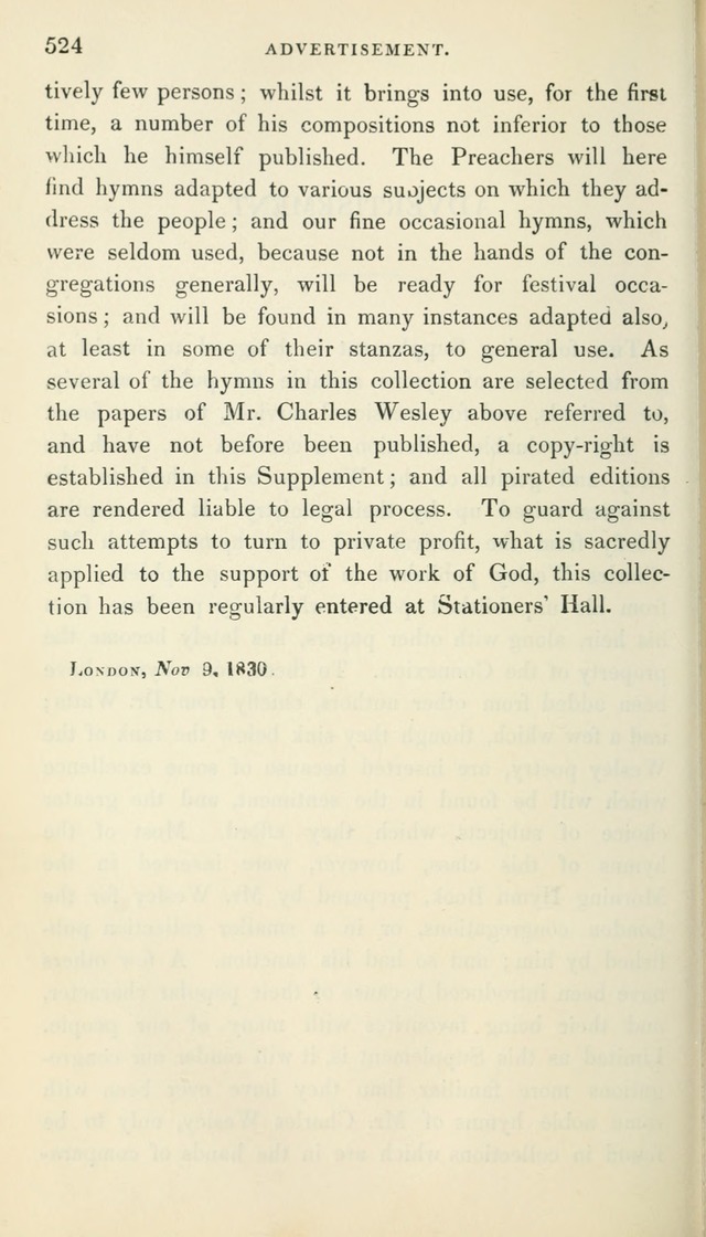 A Collection of Hymns, for the Use of the People Called Methodists, with a Supplement page 526