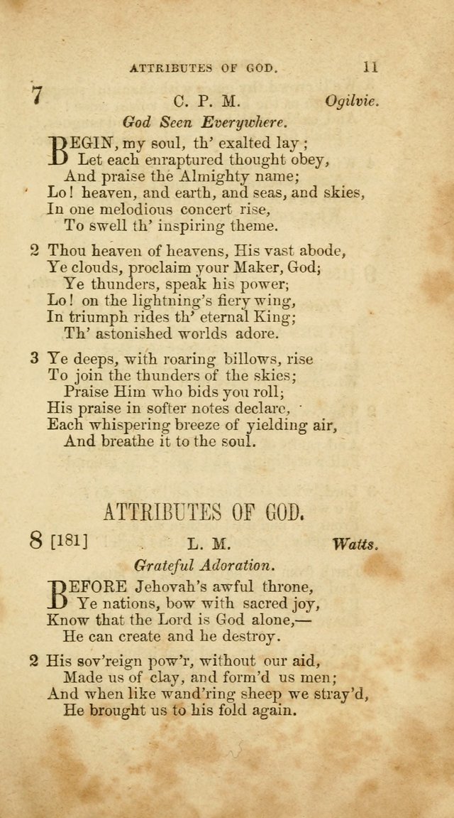 A Collection of Hymns, for the use of the United Brethren in Christ: taken from the most approved authors, and adapted to public and private worship page 11