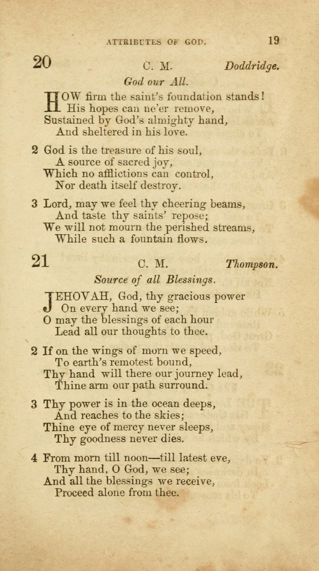 A Collection of Hymns, for the use of the United Brethren in Christ: taken from the most approved authors, and adapted to public and private worship page 19