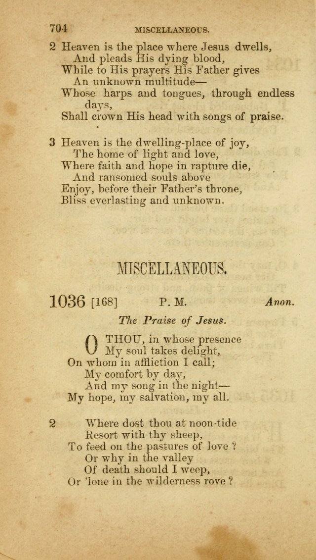 A Collection of Hymns, for the use of the United Brethren in Christ: taken from the most approved authors, and adapted to public and private worship page 708