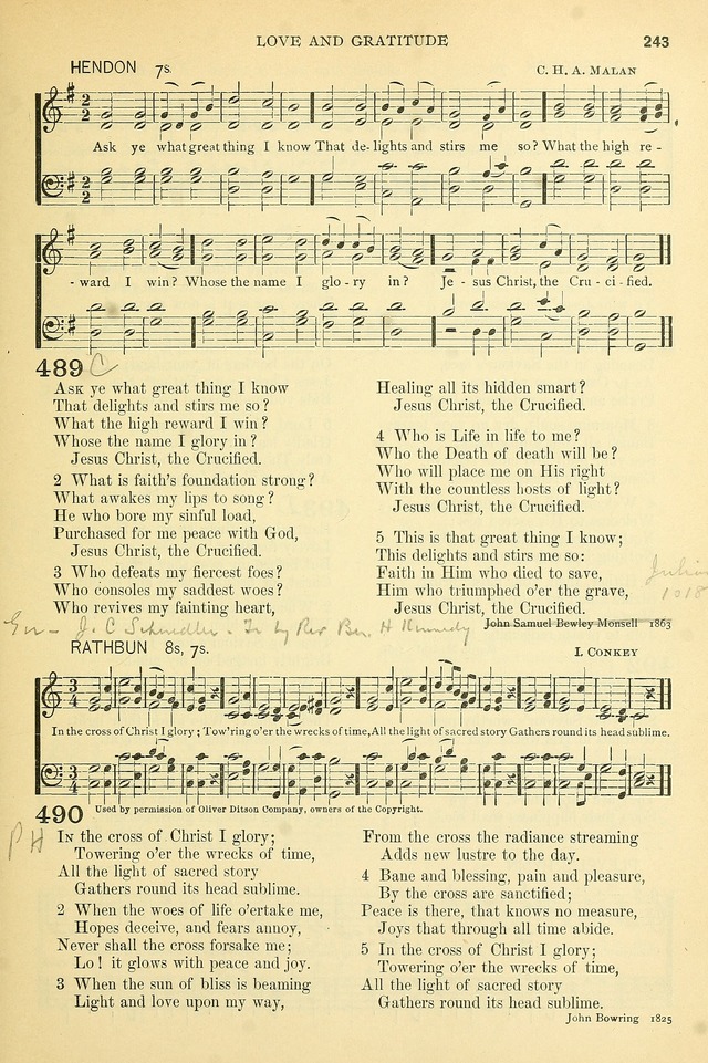 The Church Hymnary: a collection of hymns and tunes for public worship page 243