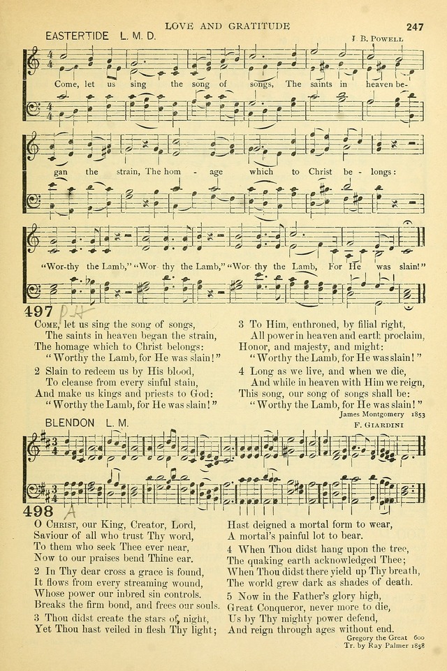 The Church Hymnary: a collection of hymns and tunes for public worship page 247