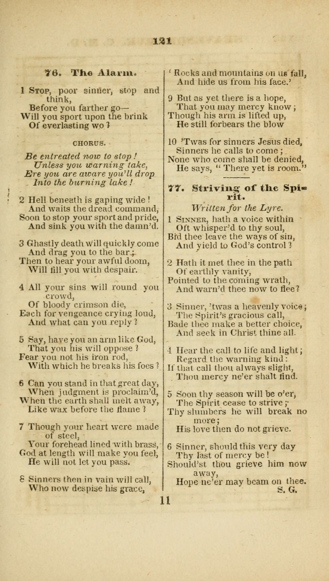The Christian Lyre: adapted for use in families, prayer meetings, and revivals of religion page 121