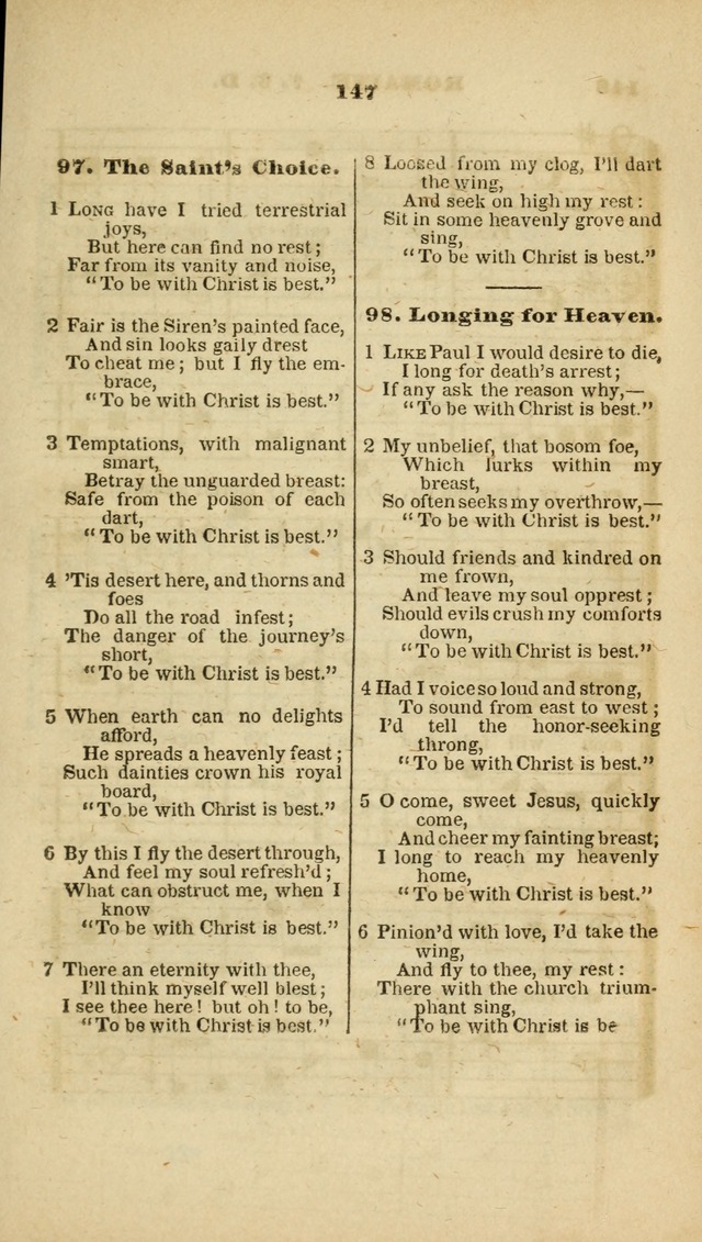 The Christian Lyre: adapted for use in families, prayer meetings, and revivals of religion page 147