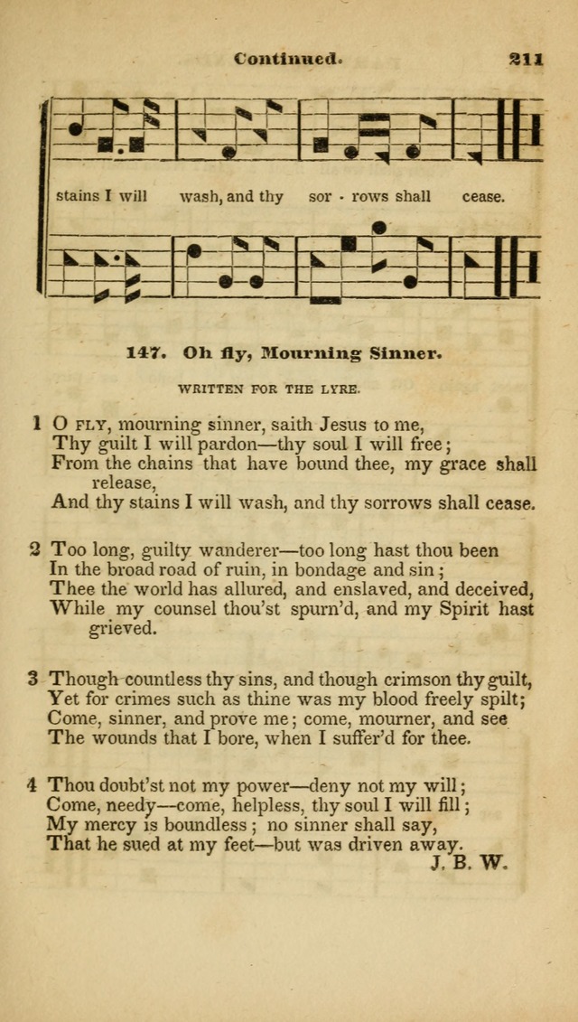 The Christian Lyre: adapted for use in families, prayer meetings, and revivals of religion page 211