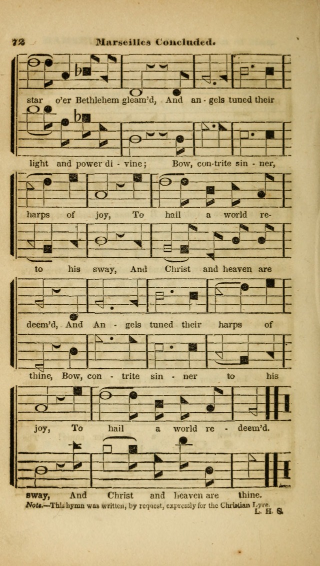 The Christian Lyre: adapted for use in families, prayer meetings, and revivals of religion page 72