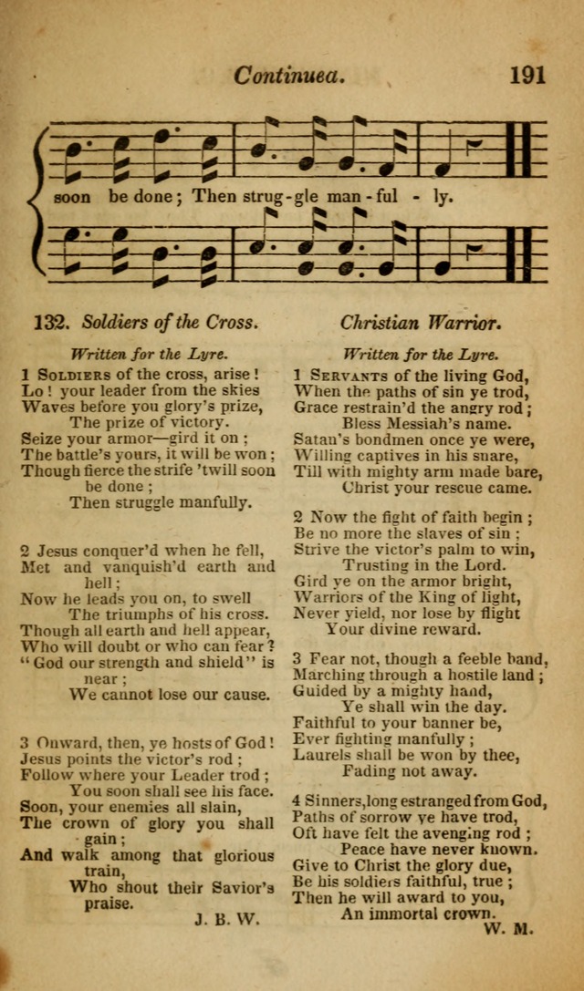 The Christian Lyre: Vol I (8th ed. rev.) page 191