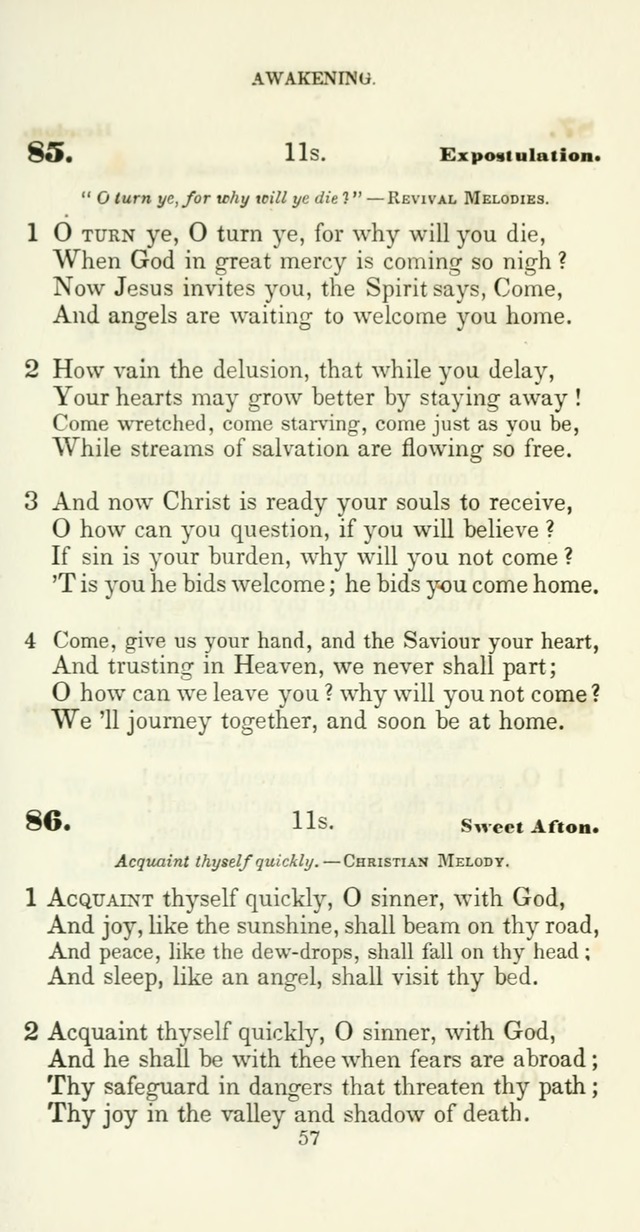 The Christian Melodist: a new collection of hymns for social religious worship page 57