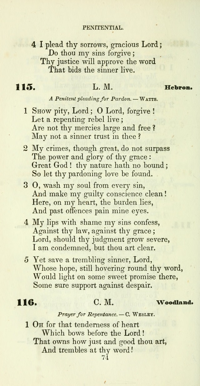 The Christian Melodist: a new collection of hymns for social religious worship page 74