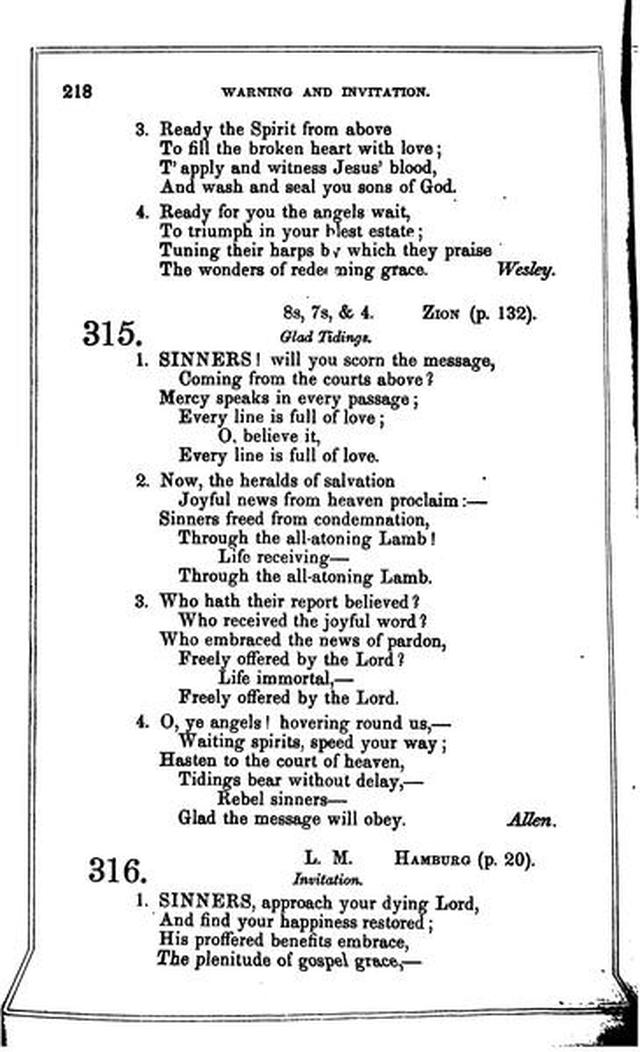 Christian Melodies: a selection of hymns and tunes designed for social and private worship in the lecture-room and the family page 217