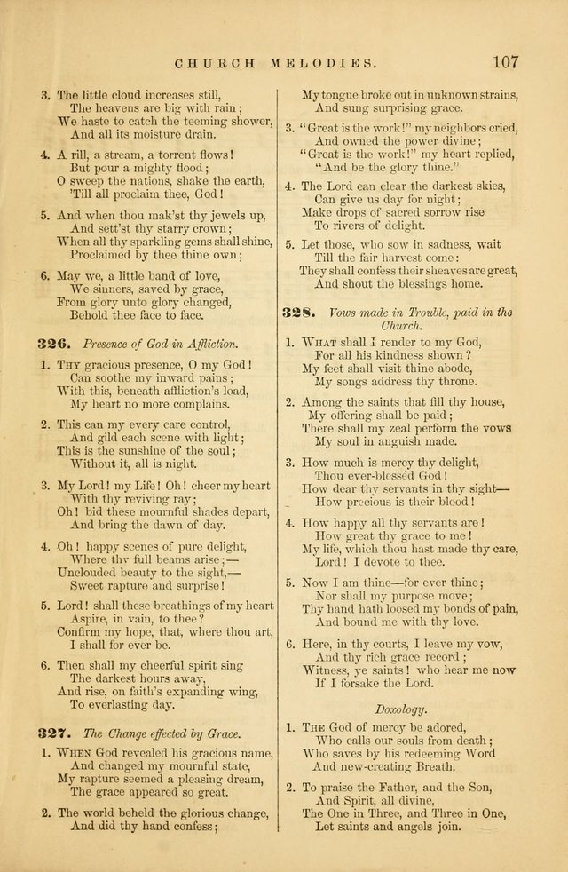 Church Melodies: collection of psalms and hymns, with appropriate music. For the use of congregations. page 107