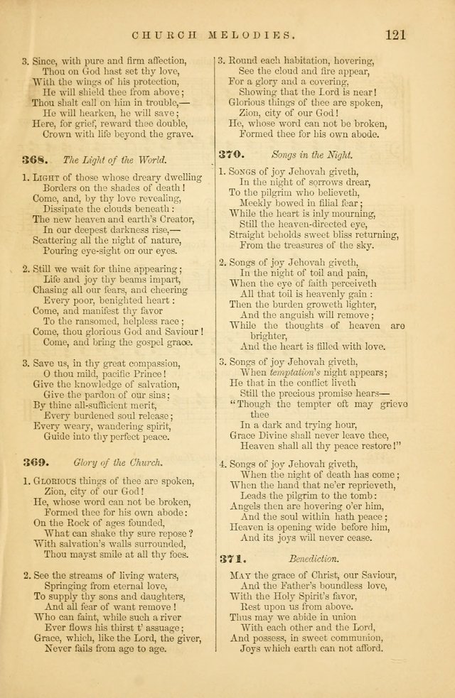 Church Melodies: collection of psalms and hymns, with appropriate music. For the use of congregations. page 121