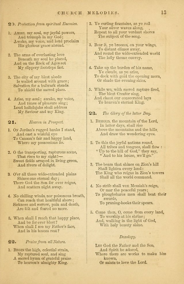 Church Melodies: collection of psalms and hymns, with appropriate music. For the use of congregations. page 13