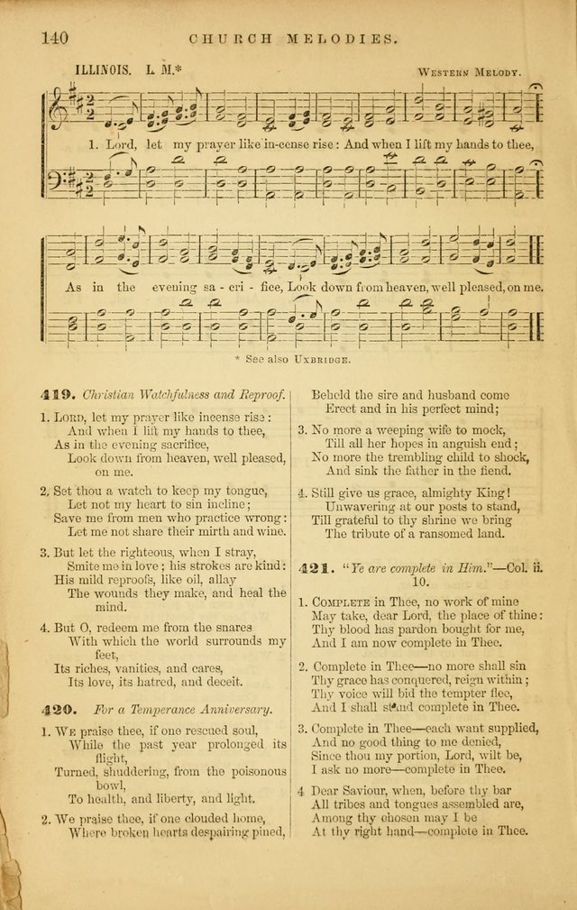 Church Melodies: collection of psalms and hymns, with appropriate music. For the use of congregations. page 140