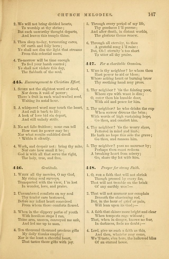 Church Melodies: collection of psalms and hymns, with appropriate music. For the use of congregations. page 147