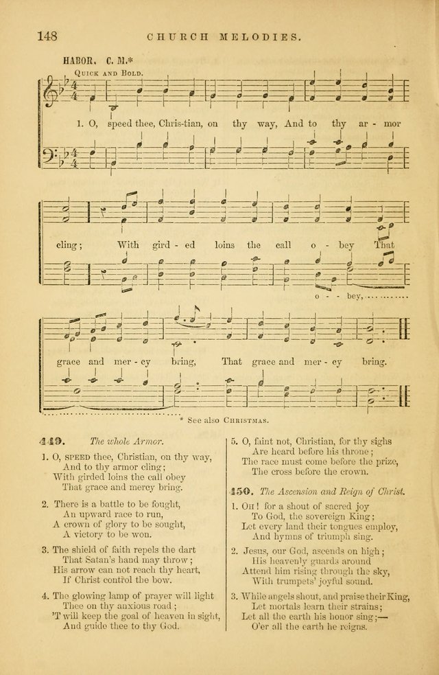 Church Melodies: collection of psalms and hymns, with appropriate music. For the use of congregations. page 148