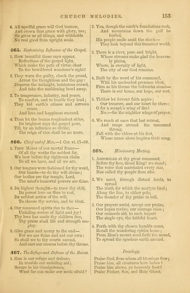 Church Melodies: collection of psalms and hymns, with appropriate music. For the use of congregations. page 153