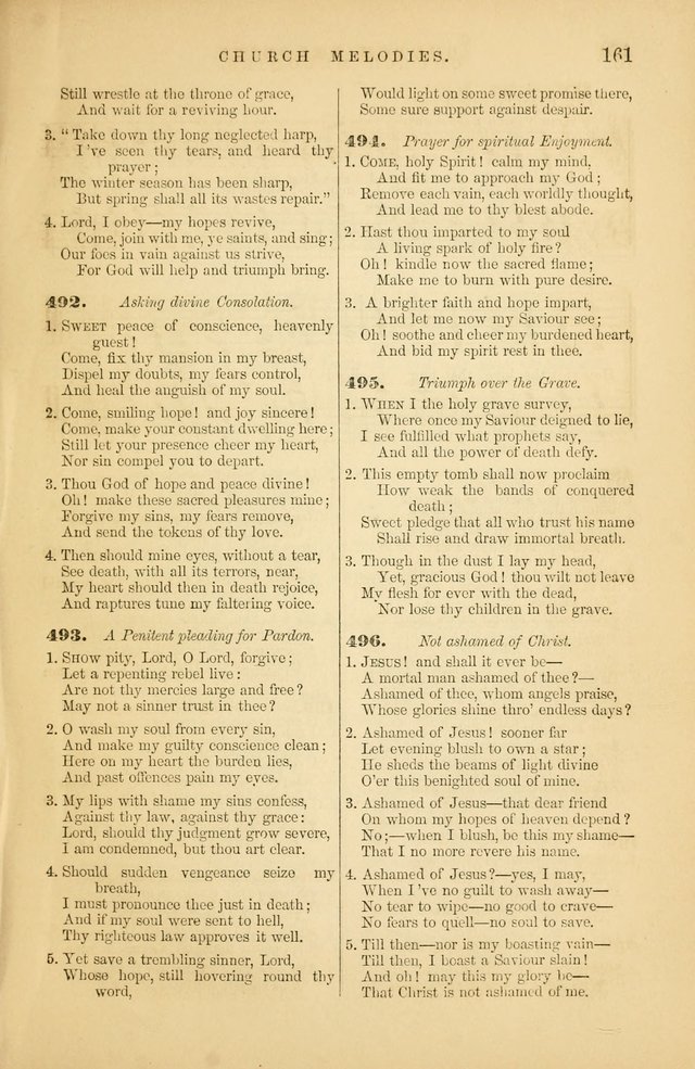 Church Melodies: collection of psalms and hymns, with appropriate music. For the use of congregations. page 161