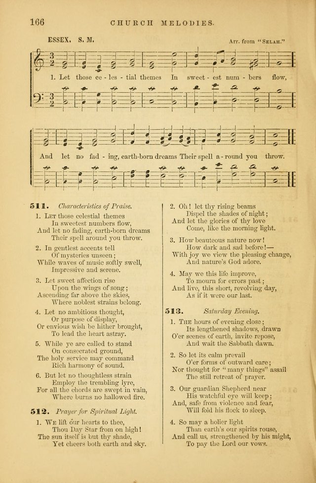 Church Melodies: collection of psalms and hymns, with appropriate music. For the use of congregations. page 166