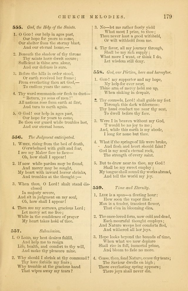 Church Melodies: collection of psalms and hymns, with appropriate music. For the use of congregations. page 179