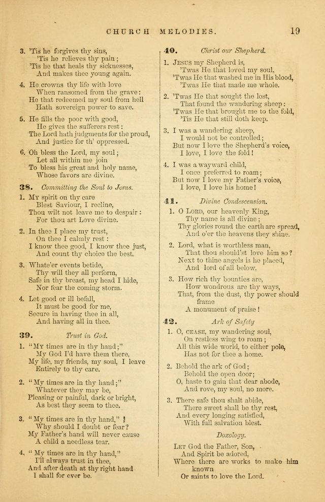 Church Melodies: collection of psalms and hymns, with appropriate music. For the use of congregations. page 19