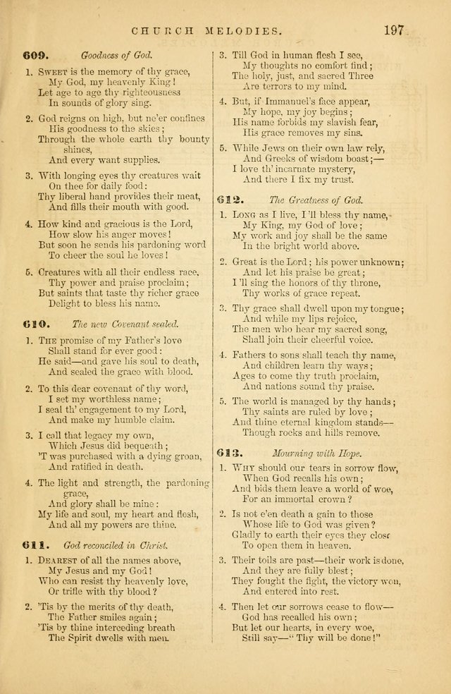 Church Melodies: collection of psalms and hymns, with appropriate music. For the use of congregations. page 197