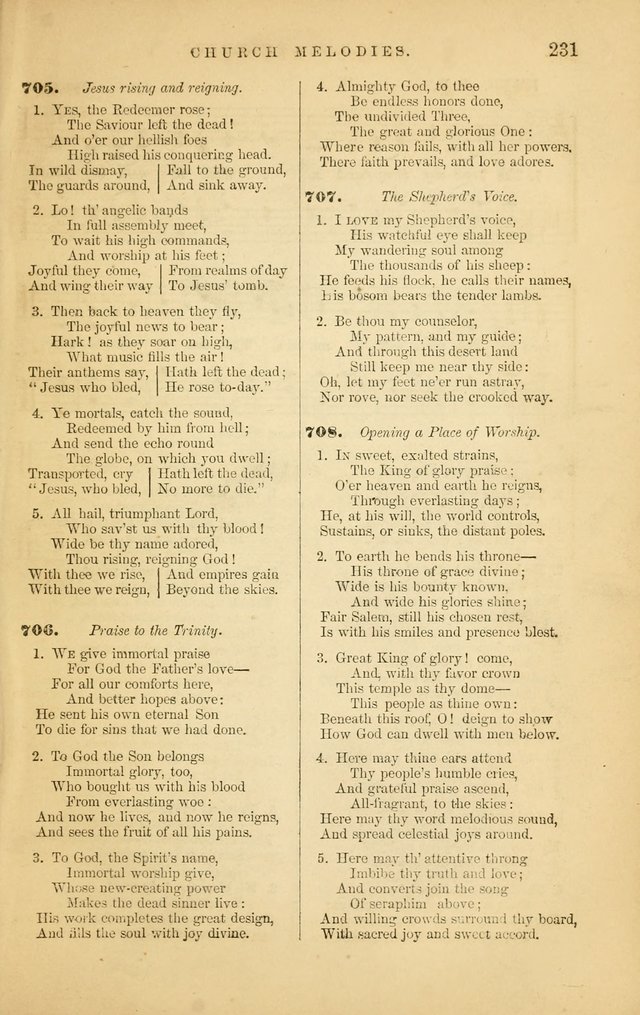 Church Melodies: collection of psalms and hymns, with appropriate music. For the use of congregations. page 231