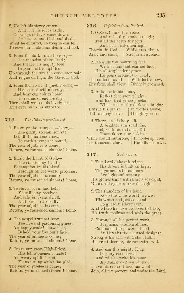 Church Melodies: collection of psalms and hymns, with appropriate music. For the use of congregations. page 235