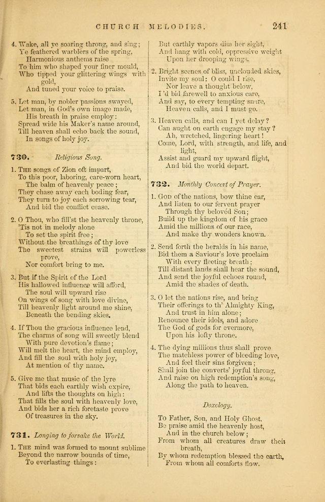 Church Melodies: collection of psalms and hymns, with appropriate music. For the use of congregations. page 241