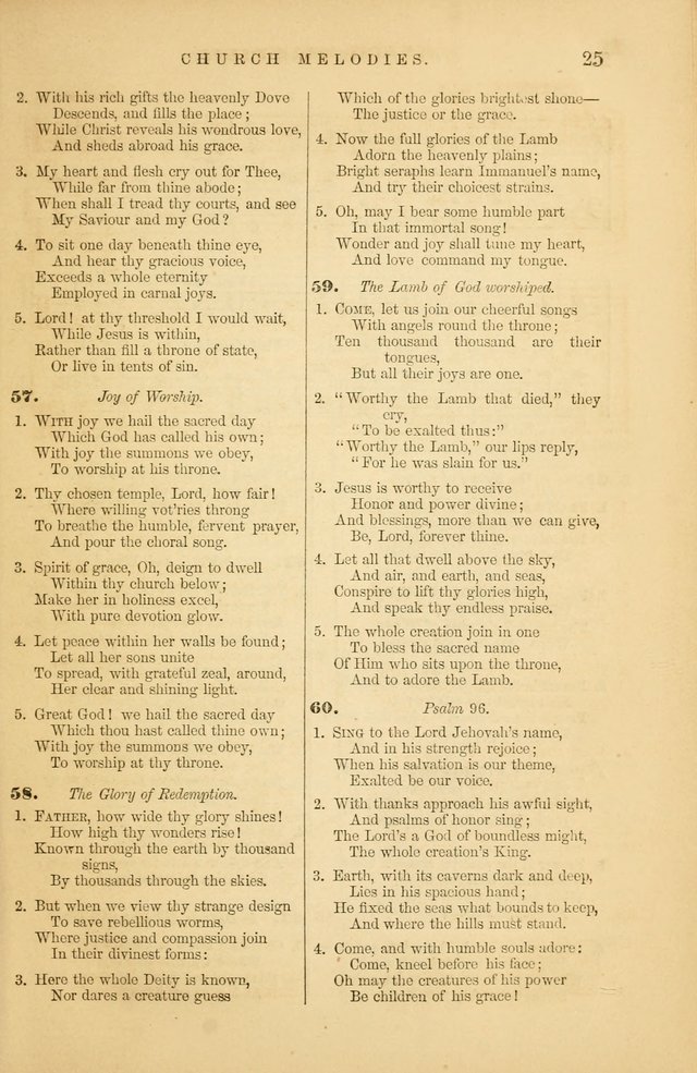 Church Melodies: collection of psalms and hymns, with appropriate music. For the use of congregations. page 25