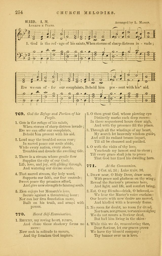 Church Melodies: collection of psalms and hymns, with appropriate music. For the use of congregations. page 254