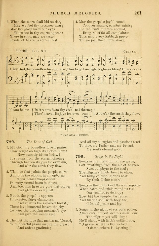 Church Melodies: collection of psalms and hymns, with appropriate music. For the use of congregations. page 261